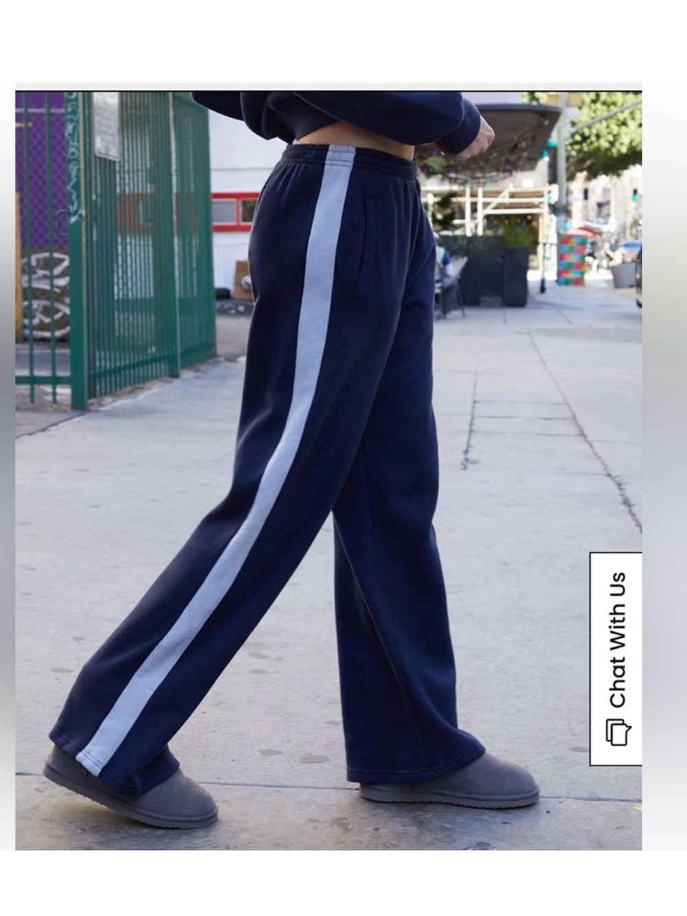 Brandy Melville Navy Side Stripe Anastasia 
Sweatpants Casual Travel Loungwear